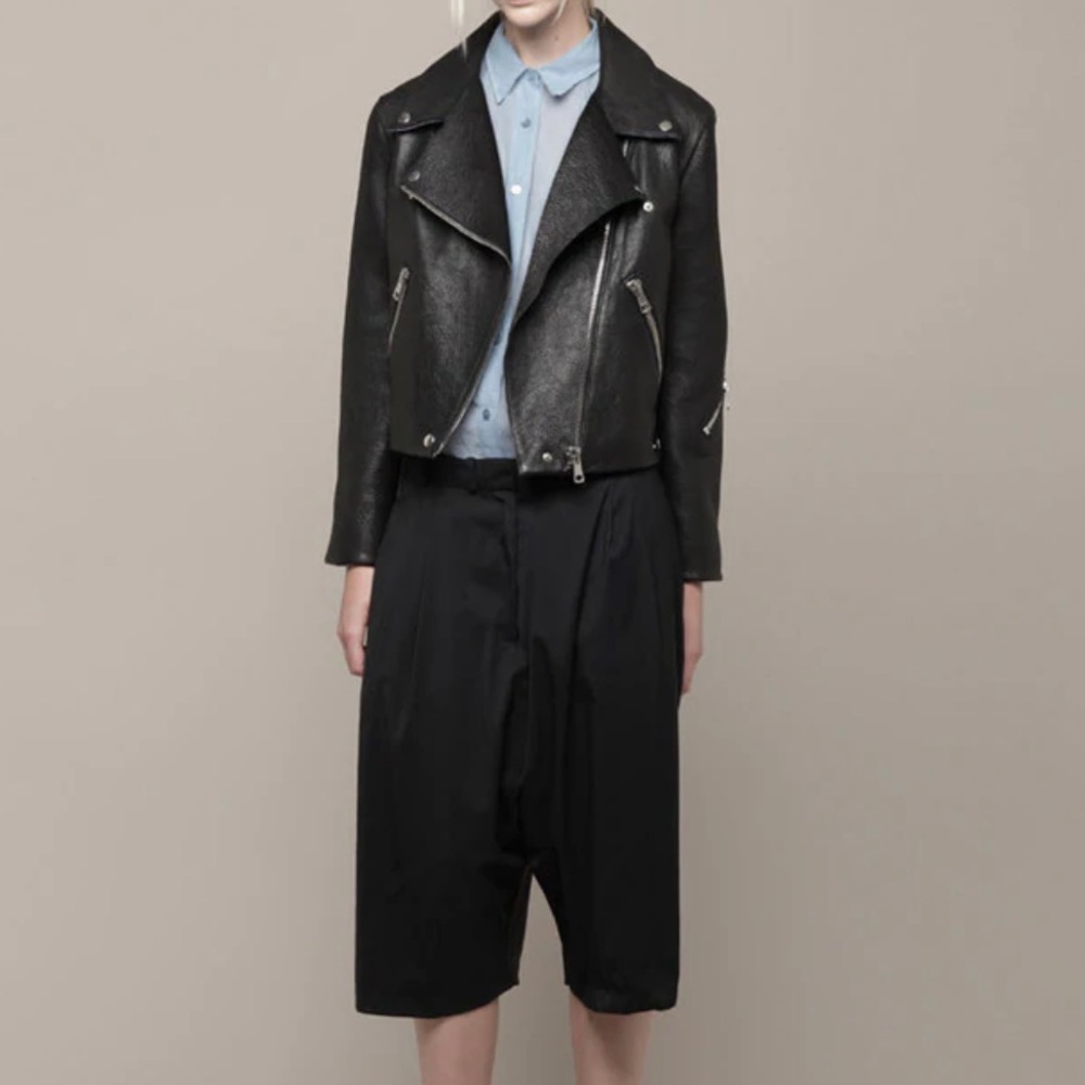 Acne Studios Black Leather Rita Jacket size 34